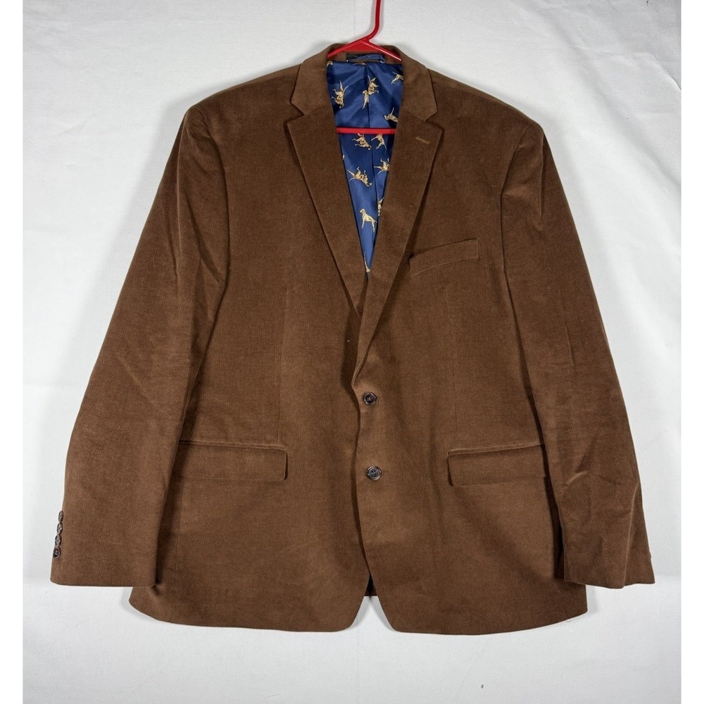 Lauren Ralph Lauren Corduroy Sport Coat Blazer Mens 48R Elbow Patches Dog Lining